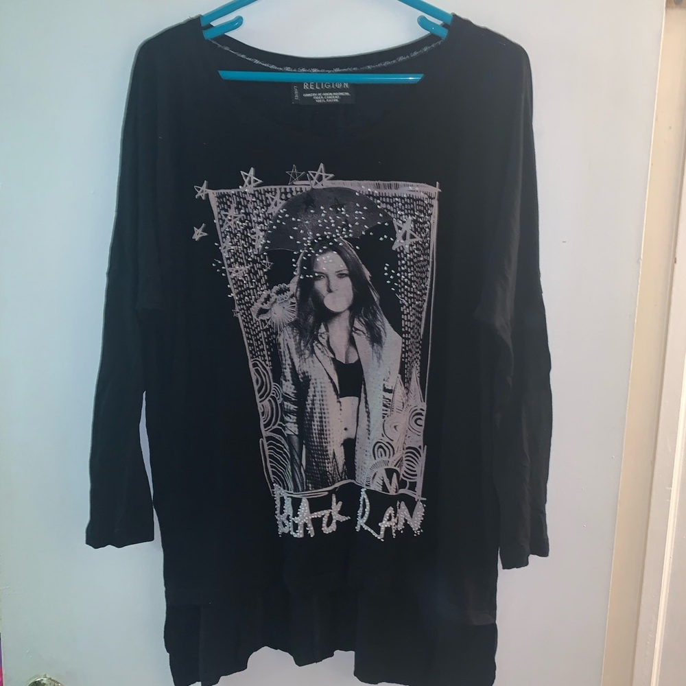 Black Rain Graphic Top